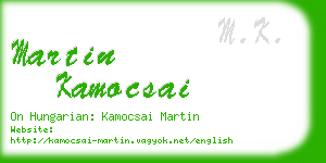 martin kamocsai business card